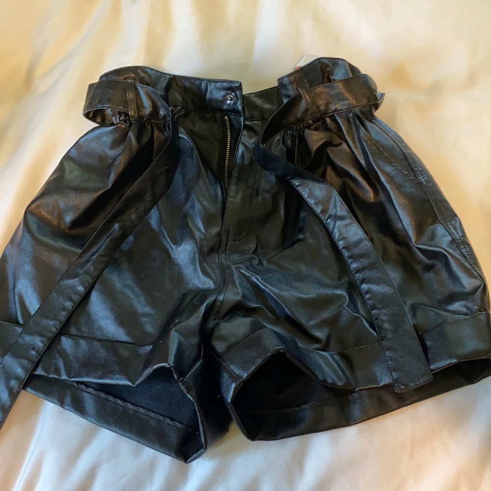 Leather shorts